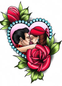 33组彩色的newschool花朵纹身手稿图案