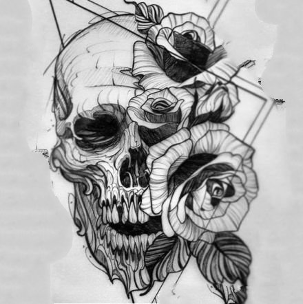 33组欧美暗黑设计人像等创意纹身手稿图案