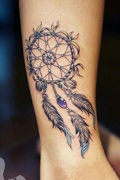 漂亮的9张彩色捕梦网纹身图案