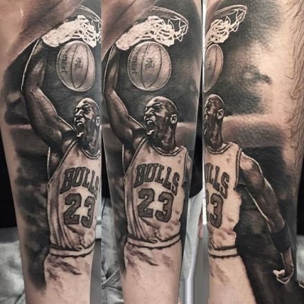 国外球星的一组写实肖像纹身图案