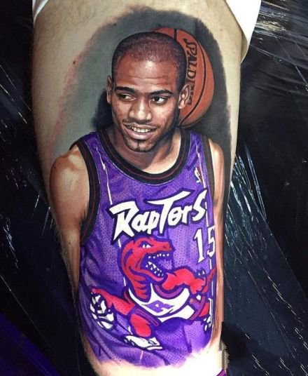 国外球星的一组写实肖像纹身图案