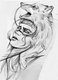 一波人像线条系列纹身手稿图片