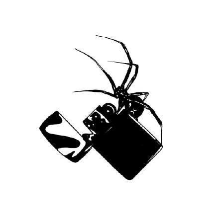 一组深黑色的创意纹身图案素材