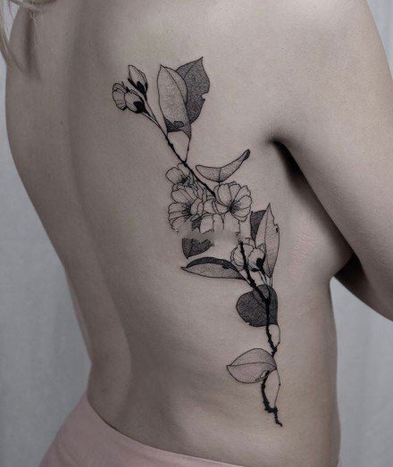 18组简约小清新的植物树枝等纹身图案