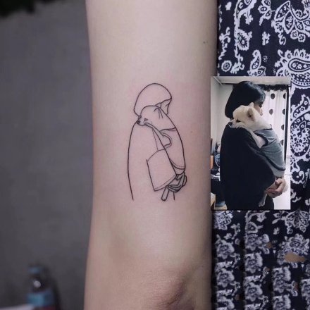 把照片简笔画纹在身上的作品赏析