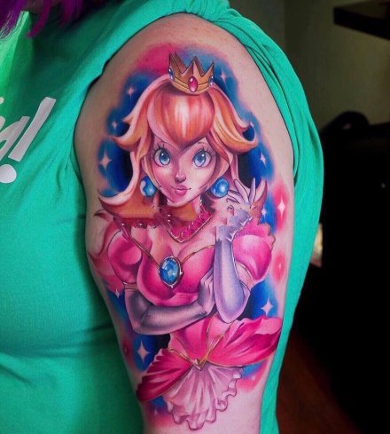 粉红色主题的一组纹身作品9张