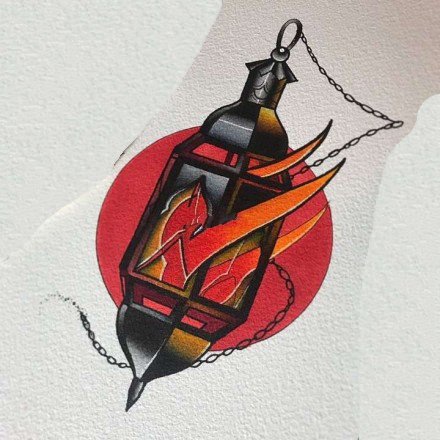 37组oldschool彩色纹身手稿图案欣赏