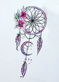 小清新的一组好看彩色纹身手稿图片