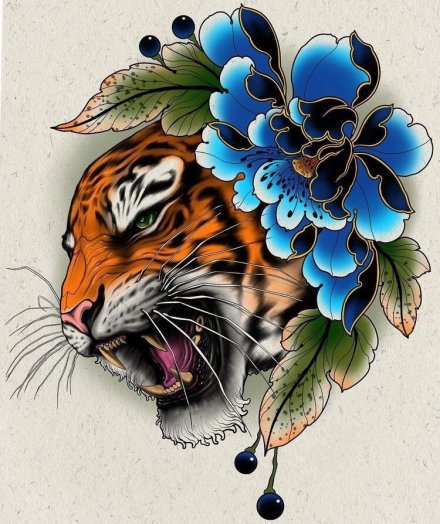 43组newschool的彩色纹身手稿图案