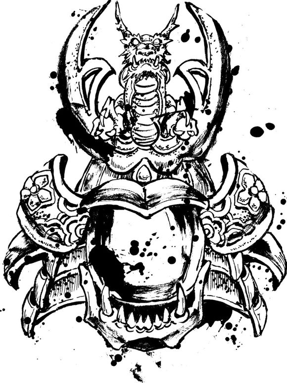 42组日式武士纹身手稿图案