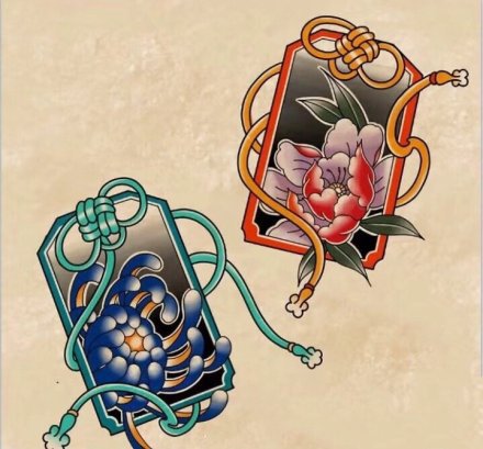 35组日式传统彩图纹身手稿图案