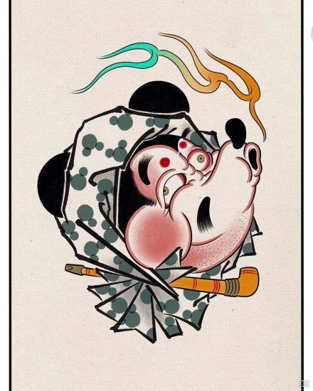 35组日式传统彩图纹身手稿图案