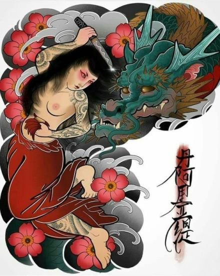 33组新传统的彩色半甲等纹身手稿图案