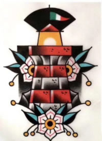 27组红色创意school的纹身手稿图案