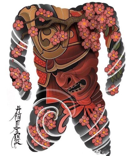 18组霸气新传统全胛大满背的纹身手稿