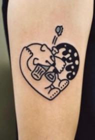 23组卡通的小可爱心形纹身图片