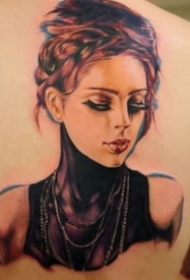 欧美的一组写实人物肖像纹身图片