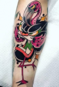 school风格的黑豹纹身图片欣赏