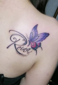 好看的小清新立体蝴蝶纹身图案9张