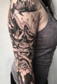 帅气的一组传统般若纹身图片
