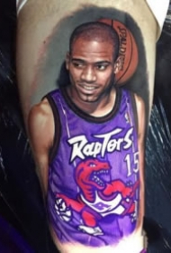 国外球星的一组写实肖像纹身图案