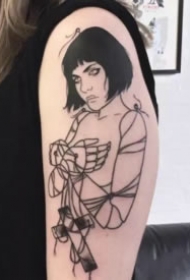 日式艺妓女生的人像创意纹身图片