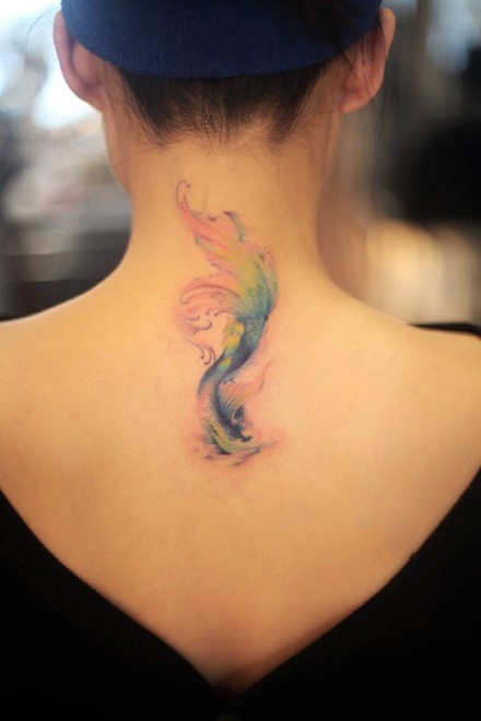 9张小清新的好看美人鱼尾巴纹身图片