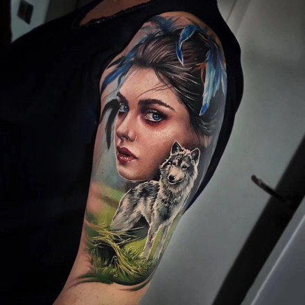 27组梦幻炫彩的逼真写实手臂纹身图案