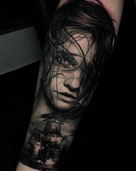 18张影视人物的写实暗黑纹身图案