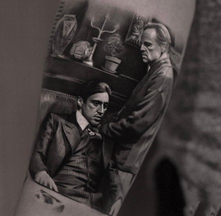 18张影视人物的写实暗黑纹身图案