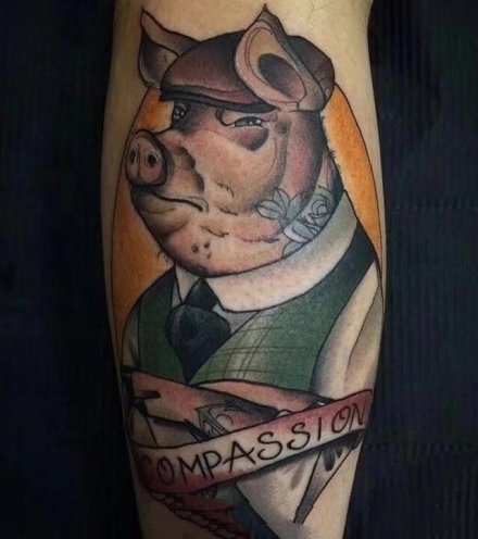 18张适合猪年的本命猪纹身图案