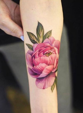 一组漂亮的艳丽花朵花卉纹身图片