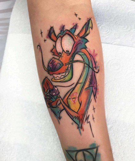 好看的36组小清新水彩纹身图案