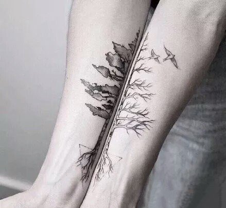 18张好看的小清新情侣纹身图案