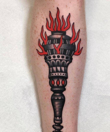 9张火炬主题的燃烧火炬纹身图案