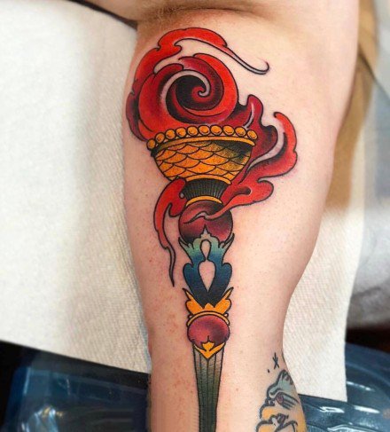 9张火炬主题的燃烧火炬纹身图案