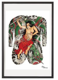 一组满背通体纹身手稿素材欣赏