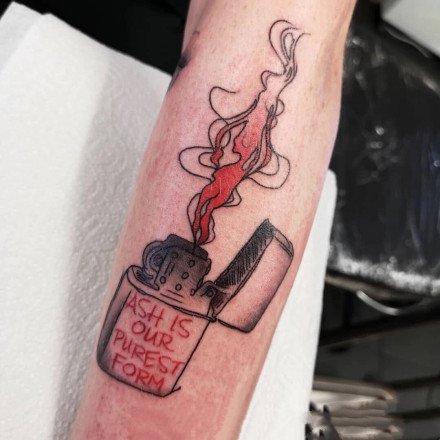 打火机主题的9张打火机纹身图案