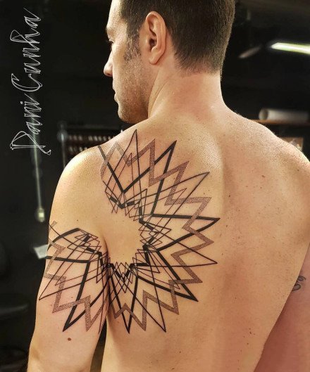 几何线性的一组创意图形纹身图案