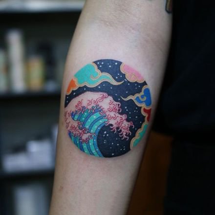 来自韩国的一组圆形里的创意小纹身