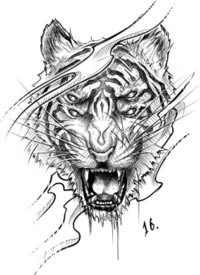 25组创意黑灰点刺小清新纹身手稿图案