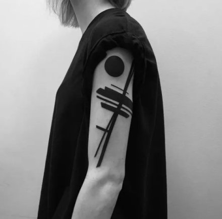 简单黑色的几何图形纹身图案欣赏