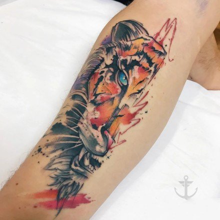 9张大臂上的漂亮水彩纹身图案