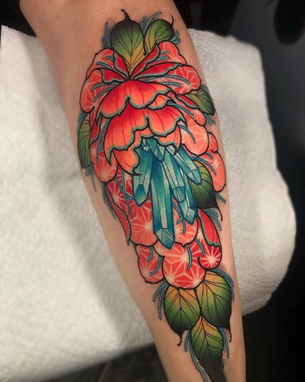 18张传统的牡丹花等纹身图案