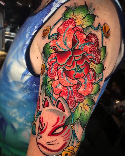 18张传统的牡丹花等纹身图案