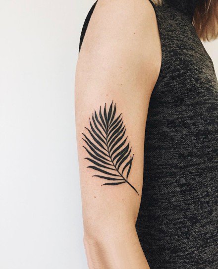 18组简约的植物系纹身作品图案