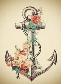 36组漂亮的船锚纹身手稿图案