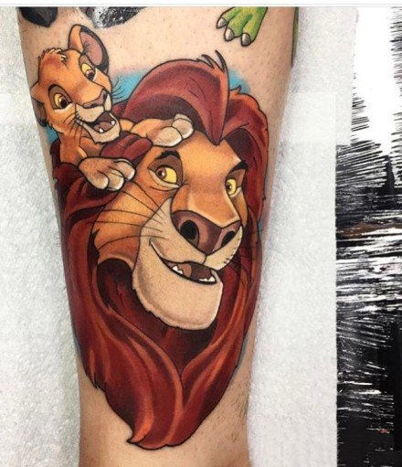 迪士尼主题的一组卡通小图纹身