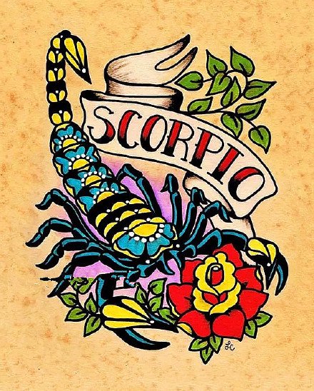 40组漂亮的蝎子纹身手稿素材图案