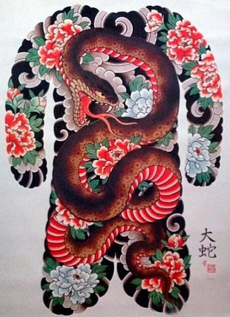 42组适合花臂包臂的的蛇纹身素材图片